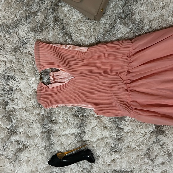 Chiffon rose gold long dress - Picture 4 of 6